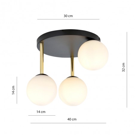 Plafón de techo Telpa Opal (3 luces)