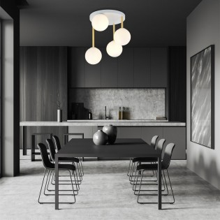 Plafón de techo Telpa II Opal (4 luces)