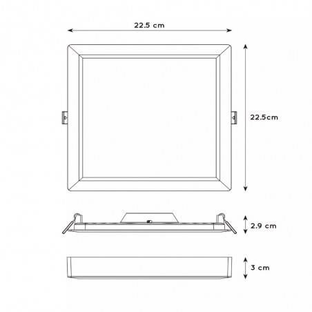 Plafón de techo LED Tendo Cuadrado (18W)