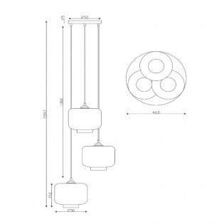 Lámpara colgante Medine Fumé (3 luces)