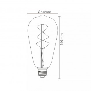 Bombilla filamentos crepuscular LED E27 Ámbar ST64 (4W)