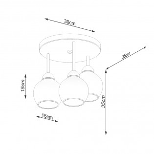 Plafón de techo Alino (3 Luces)