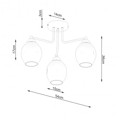 Plafón de techo Fillan (3 Luces)