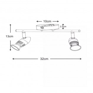 Regleta de techo Caro LED (2x5W)