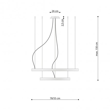 Lámpara colgante LED Rio Negro (80W)