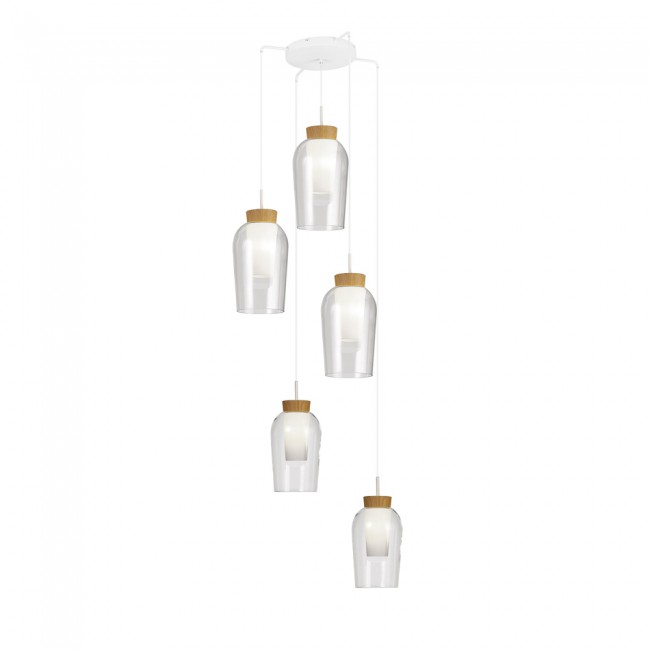 Lámpara colgante Nora Madera (5 luces)