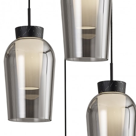 Lámpara colgante Nora Mármol Negro (5 luces)
