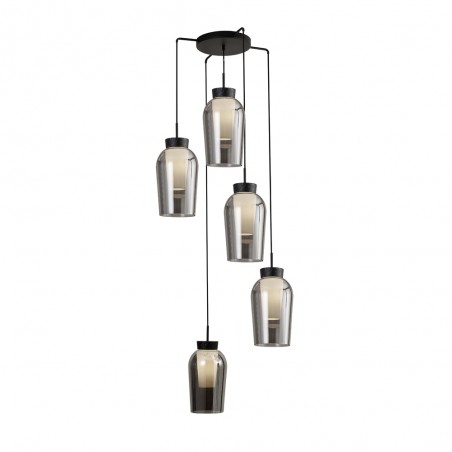Lámpara colgante Nora Mármol Negro (5 luces)