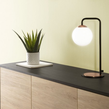 Lámpara de mesa Moteo Negro-Cobre