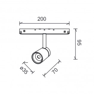 Foco LED para carril magnético Magneto (5W)