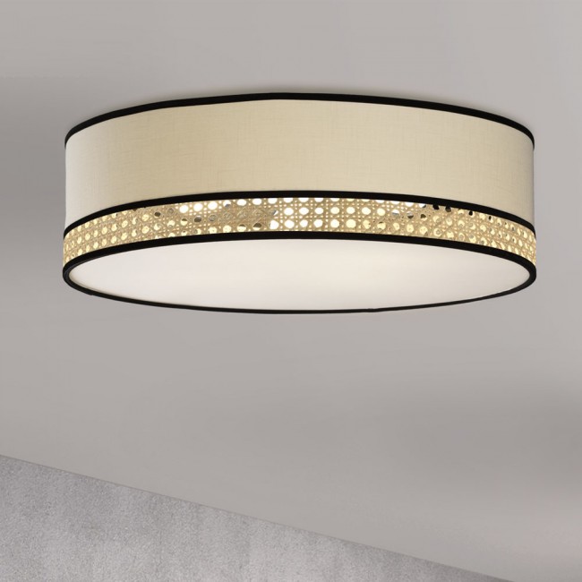 Plafón de techo Falenea Beige 60 (4 luces)