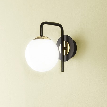 Aplique de pared Moteo Negro-Oro