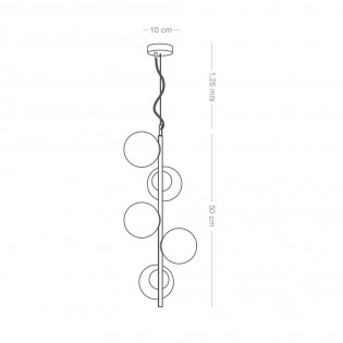Lámpara de techo Merasi Negro-Oro (5 luces)