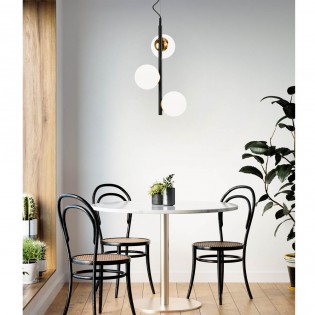 Lámpara colgante Merasi Negro-Cobre (3 luces)