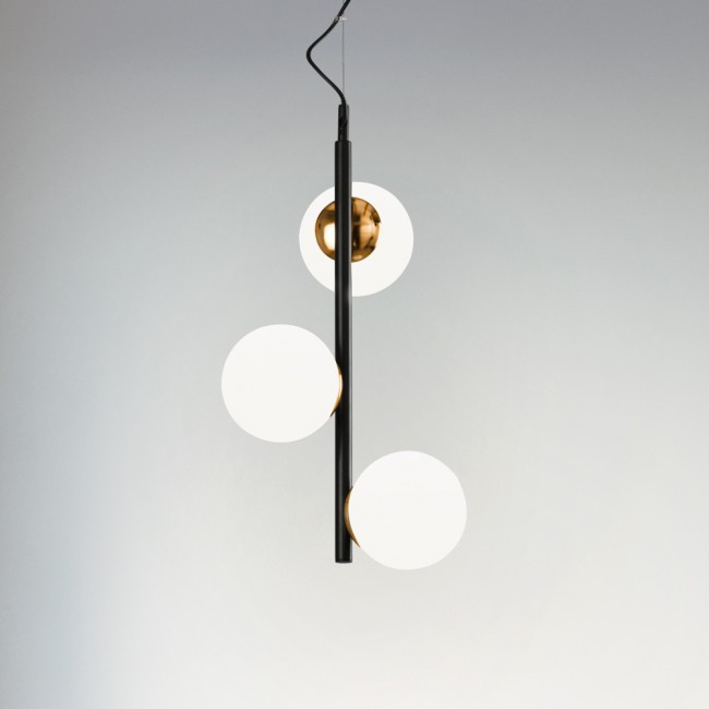 Lámpara colgante Merasi Negro-Cobre (3 luces)