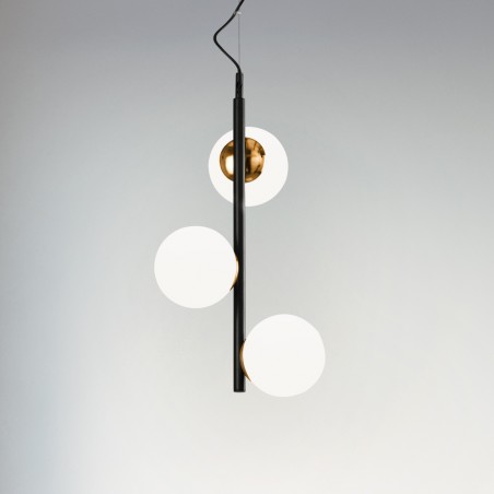 Lámpara colgante Merasi Negro-Cobre (3 luces)