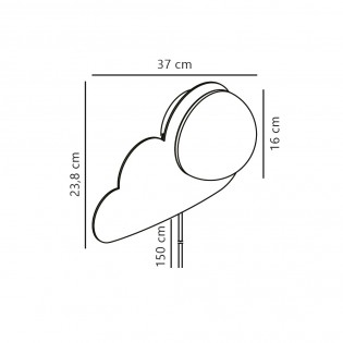 Aplique de pared infantil Skyku Cloud