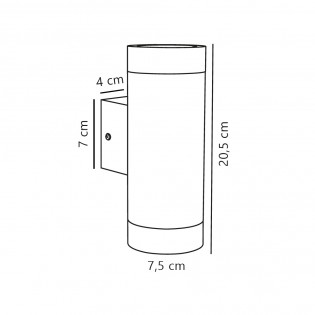 Aplique de exterior Tin Maxi Galvanizado (2 luces)