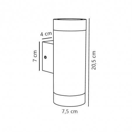Aplique de exterior Tin Maxi Galvanizado (2 luces)