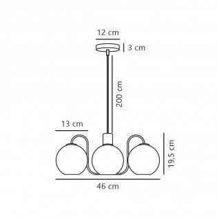 Lámpara de araña Franca (4 luces)