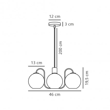 Lámpara de araña Franca (4 luces)