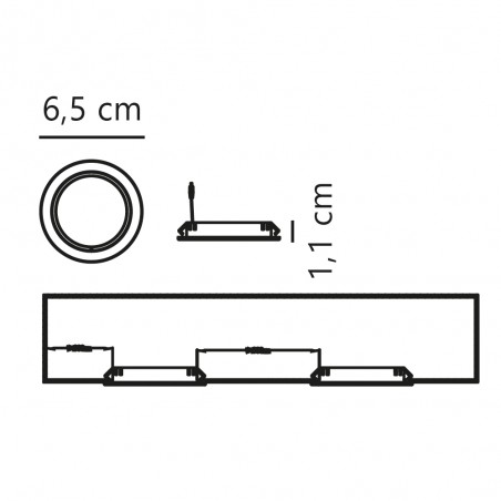 Empotrable LED para muebles Cambio 3-Kit (2W)