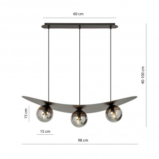 Lámpara de techo Camerino Grafito (3 luces)