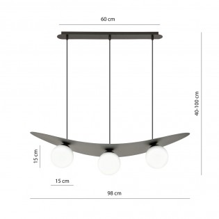 Lámpara de techo Camerino Opal (3 luces)