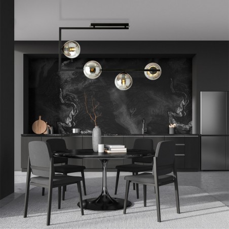 Plafón de techo Ventara Grafito (4 luces)