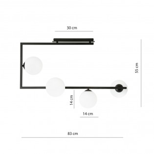 Plafón de techo Ventara Opal (4 luces)