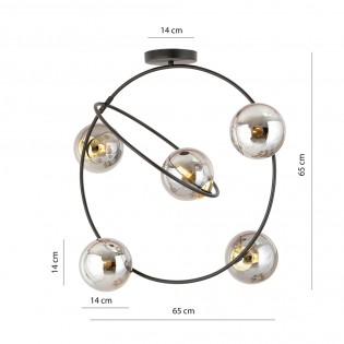 Plafón de techo Morante Grafito (5 luces)