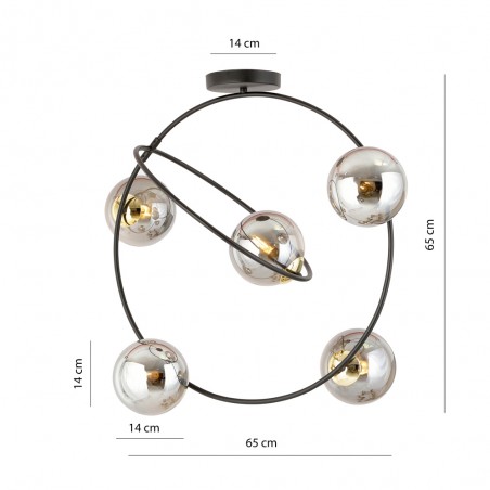 Plafón de techo Morante Grafito (5 luces)