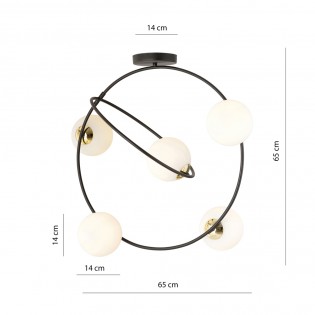 Plafón de techo Morante Opal (5 luces)