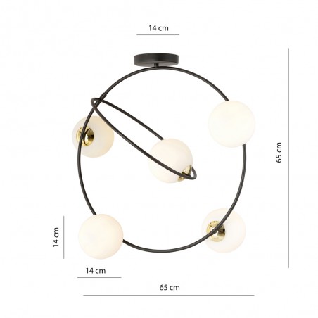 Plafón de techo Morante Opal (5 luces)