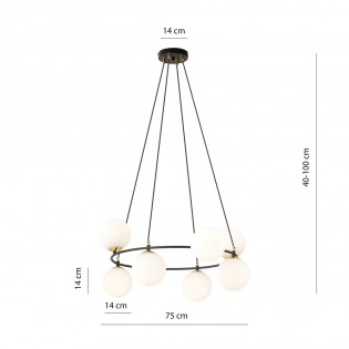 Lámpara de techo Laster Opal (7 luces)