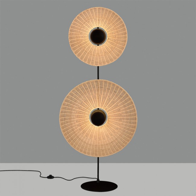 Lámpara de pie Pamela Ratán (2 luces)