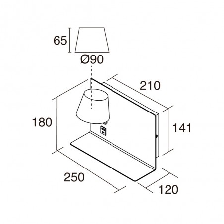 Aplique LED con interruptor y USB Serene (6W) I