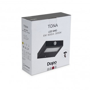 Aplique LED solar con sensor Tona (6W)