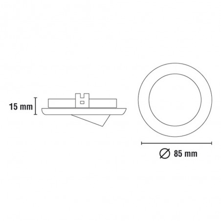 Empotrable LED BASIC basculante redondo níquel (8W)