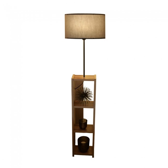 Lámpara de pie estantería Diero Gris