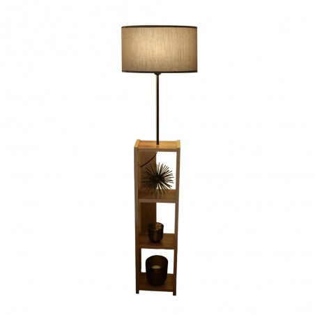 Lámpara de pie estantería Diero Gris