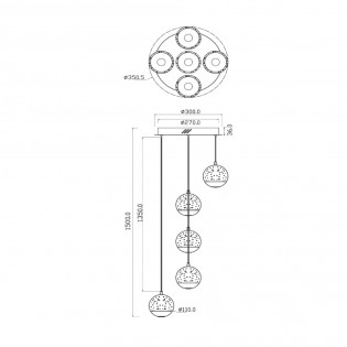 Lámpara colgante LED Sentubal (5x5.2W)