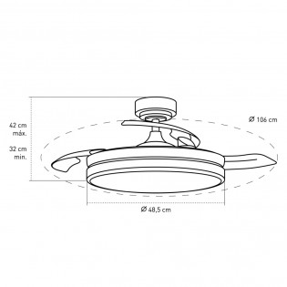 Ventilador LED con aspas plegables Oroel Cuero CCT (45W)