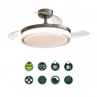 Ventilador LED con aspas plegables Oroel Cuero CCT (45W)