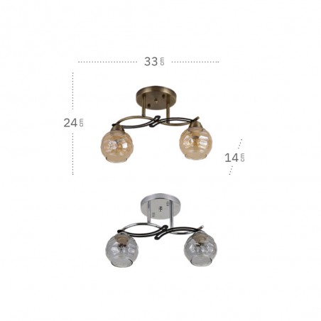 Plafón de techo Etna (2 Luces)