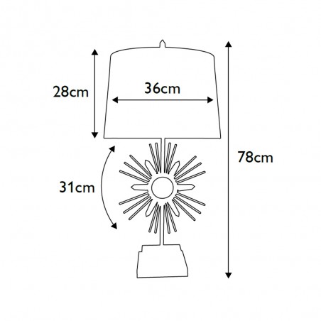 Lampara de mesa Sun King
