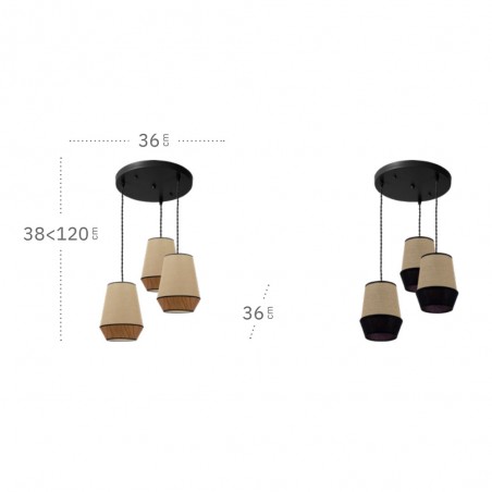 Lámpara colgante Campana (3 Luces)