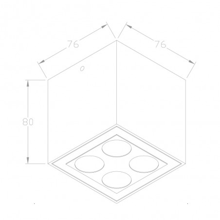 Plafón de techo exterior LED Ares (4x2W)