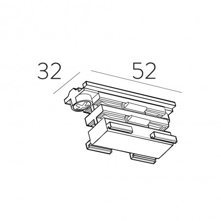 Pieza de unión recta para carril trifásico ACB