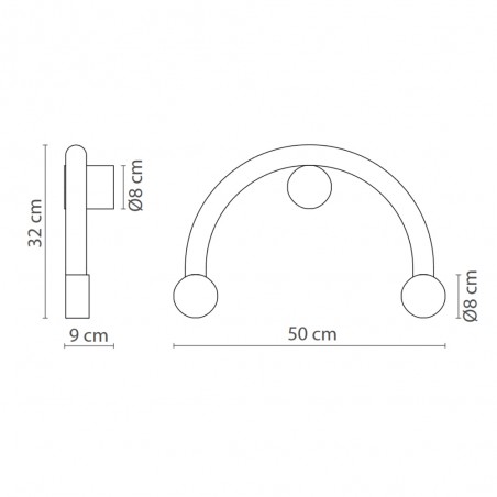 Aplique de pared LED Rigoberta Curvo 3000K (12.4W)